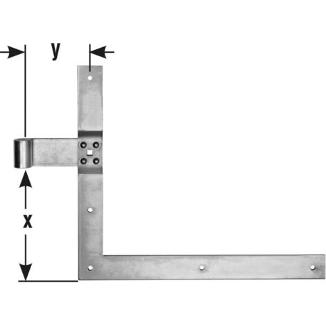 Equerre penture D16 350x400 mm chromé brillant (1/3)
