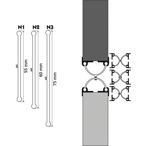 PROTECTION ANTI-PINCE DOIGTS POUR PORTE BATTANTE N3 HAUTEUR 2500MM - ELLEN - 7003406