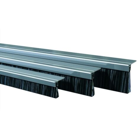 Profil brosse pré-percé pour bas de porte – Aluminium anodisé – Hauteur brosse 36 mm – Longueur 3000 mm – Isolation contre courants d'air – Ellen