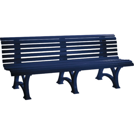 Banc de jardin BORKUM 4 places longueur 2000 mm bleu