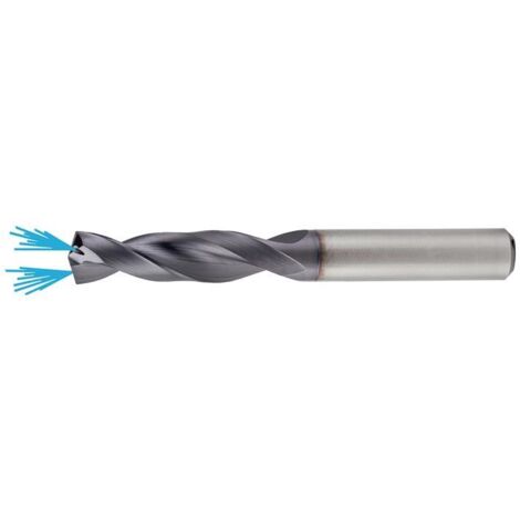 Foret à trous d'huile DIN 6537 type UNI D. nominal 3,3 mm D. de la tige 6 mm VHM TiAlN DIN 6535 HA 4xD L. de la spirale 22 mm PROMAT (1/4)