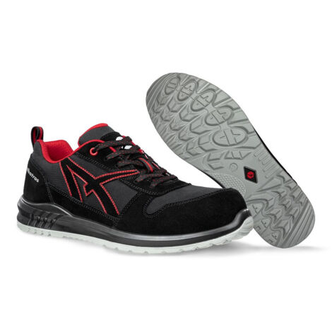 Sneaker di sicurezza bassa senza metallo Albatros CLIFTON LOW S3 SRC Nero / Rosso 36