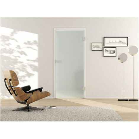 Porte vitrée SATIN H1972 mmxB709mm gauche entièrement opaque Studio/Office PROMAT