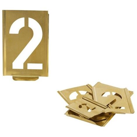 FP – Jeu de pochoirs pour marquage 327 chiffres 0-9 – Tôle spéciale – Hauteur caractères 50 mm – Pour surfaces inégales - 327-050-Z