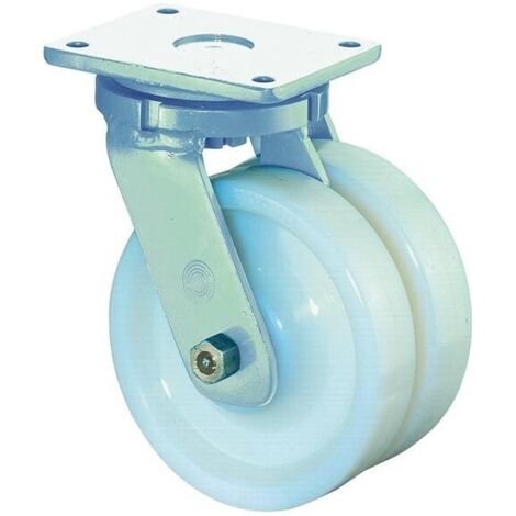 Roulette double 125mm S100.B15 plaque Plastique blanc KL S100.B15.126 (1/3)