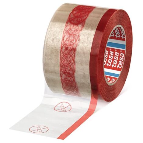 Ruban adhésif d'emballage en PP pack® 4190 incolore/rouge longueur 66 m largeur 50 mm (1/2)