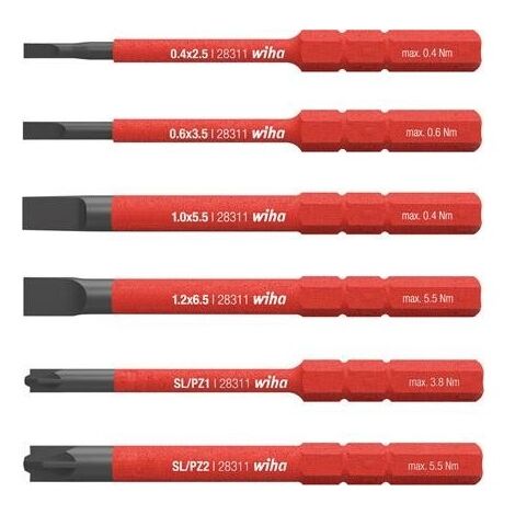 Set lame interchangeable slimBit electric PlusMinus/PZ fente 6-pièces Wiha