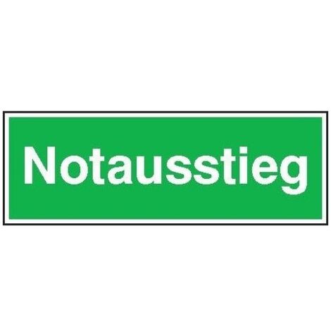 STRECKEN -Sicherheitsschild Alu Notausstieg 300x105