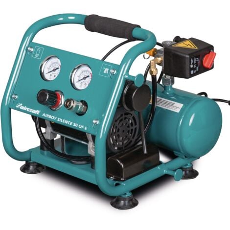 Compresseur à Piston Portable AIRBOY SILENCE 111 AS OF E, 6L, 8 Bar - Silencieux, Pour Atelier Et Bricolage