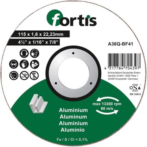 Disque de coupe ALU-NE 115 x 16mm courbé FORTIS (1/2)