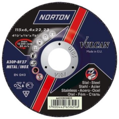 Disque de coupe Vulcan acier/Inox courbé 125x16 (1/3)