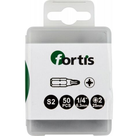 Embout Bit 1/4 DIN3126 C63 PZ2 50er Pack FORTIS (1/3)