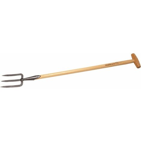 FP – Fourche à main en acier forgé – Manche en frêne peint – Longueur 120 cm – Poids 1.5 kg – Pour travaux de sol et jardinage (1/2)