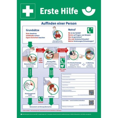 Instructions de premiers secours en plastique