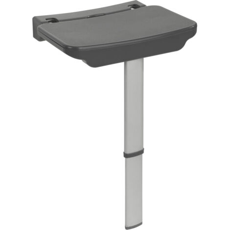 Wenko – Siège de douche antidérapant réglable – Charge 120kg – Aluminium inoxydable – Dimensions 37x37,5-56,5x30,5cm – Certifié TÜV/GS