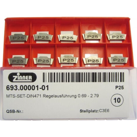 Jeu de plaquettes de rainurage DIN471 Zinner