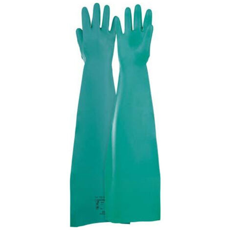 LANON Gants résistants aux produits chimiques enduits de PVC, gants de  travail de sécurité résistants réutilisables, protection contre les acides,  les