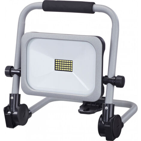 Projecteur BAtterie 20W lumineux IP54 argent avec support (1/3)