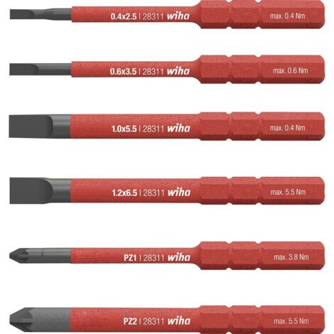 Set lame interchangeable slimBit electric PZ fente 6-pièces Wiha