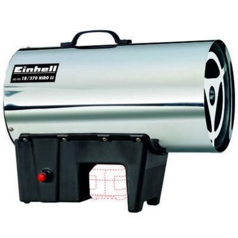 Einhell ge-hg 18/370 niro li-solo d/at gun de pistolet à air chaud noir, acier inoxydable