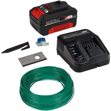 Einhell Kit d'installation 800m² pour Robot-tondeuse FREELEXO (Jusqu'à 800m², 3 lames, 210m câble périphérique) Livré avec Batterie 3,0Ah et Chargeur (1/5)