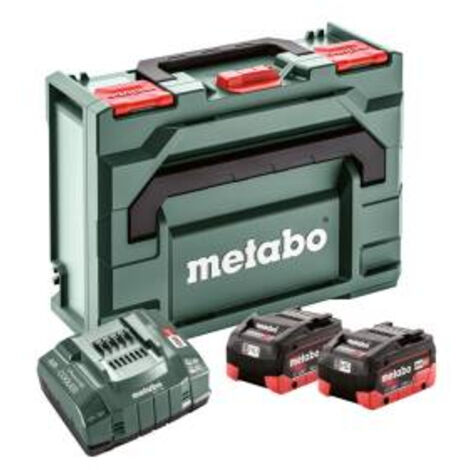 Metabo – Pack de 2 batteries LiHD 18V 8Ah avec chargeur ASC Ultra – Coffret MetaLoc robuste – Autonomie prolongée pour travaux intensifs - Metabo2x180V