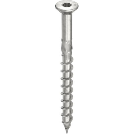 Vis HECO-Topix-Plus Inox pour terrasse - Ø5x45mm - Tête Fraisée avec nervures de fraisage - Filetage Partiel - T20 - Boite de 200 - 61749