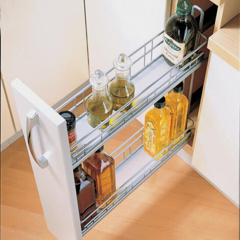 FP – Ensemble coulissant avant 150 mm – Capacité de charge 15 kg – Acier revêtu de poudre – Pour armoires de rangement - 9077588KB150 (1/2)