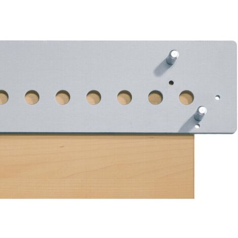 Hettich – Gabarit de perçage Accura 32 – Aluminium 1000 mm – 3 goujons d'arrêt pour traçage précis – Compatible avec perceuses à douilles