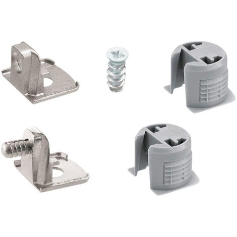 Hettich – Raccord de connexion zingué gris 18mm – Connecteur VB 54/19 pour montage au sol – Démontage léger et fixation facile