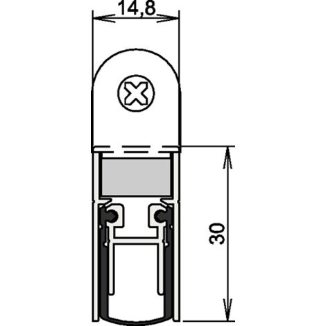 Joint de porte Schall-Ex® DUO L-15 WS 1-382 2-s.L.708mm Alu anodisé.HLT ATHMER