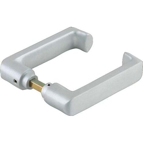 Paire de poignées de porte en verre RONDO LM argent elox carré 8mm DORMAKABA (1/3)
