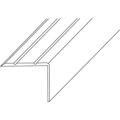 Coin d'escalier en angle LM 25x20 mm L.1000 mm en aluminium argenté anodisé brillant (1/4)