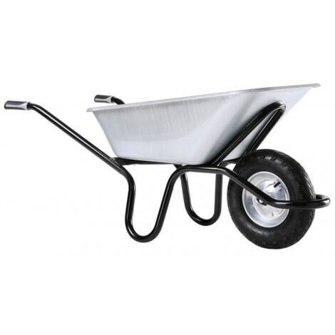 Haemmerlin – Brouette de jardin 120L – Charge maximale 250 kg – Châssis Alpha indéformable – Caisse galvanisée 1,2 mm – Roue gonflée 400 mm