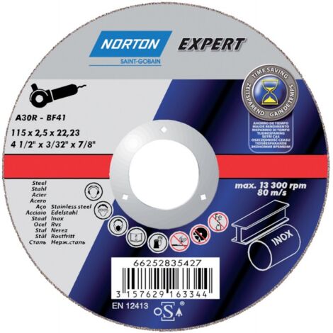 Disque de coupe Acier-Inox A60S-125x1.0x22.23mm (Par 25) (1/2)