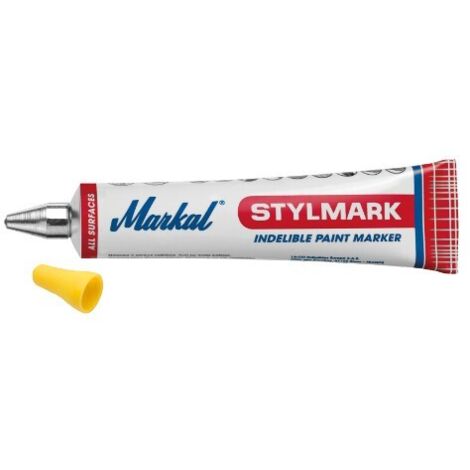 Markal – Tube de marquage a boule et peinture indélébile 50ml jaune (Par 10)