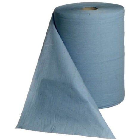 Rouleau papier Bleu - 3 pli 38x36cm 500 feuilles (Par 2)