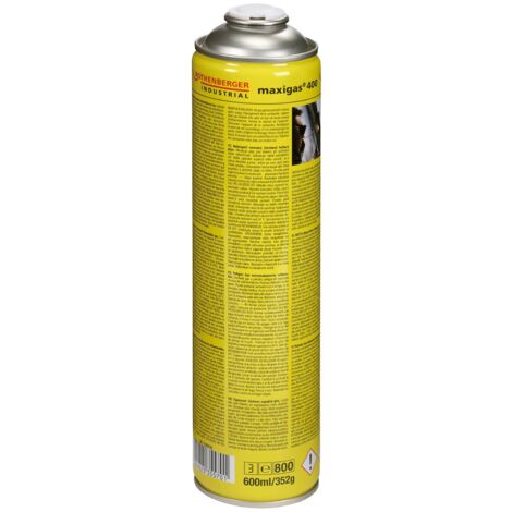 Rothenberger – Gaz pour soudure et découpe à flamme Maxigas 400 600 ml – Haute performance pour autogène et dur – M10x1sx – Cartouche de gaz (1/2)