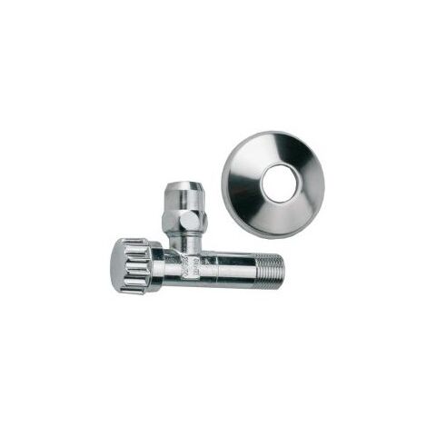 Robinet équerre avec rosace coulissante, 1/2 " (1/2)