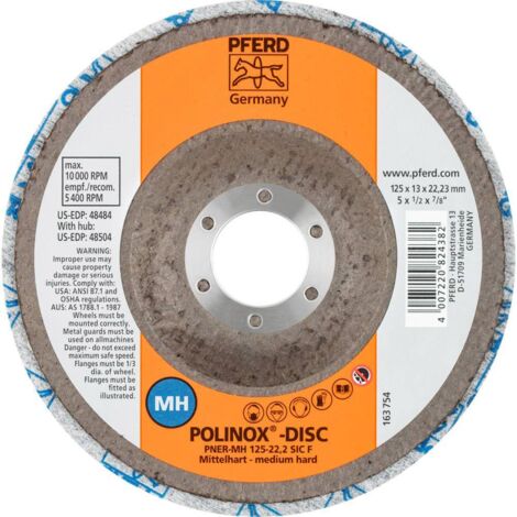 Disque a grain fin 125mm POLINOX dureté médium Pferd (1/3)