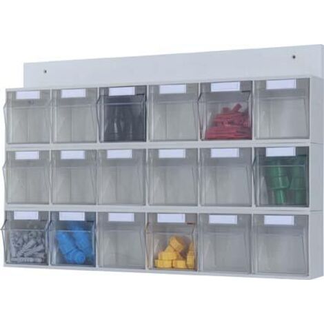 MS-Set de stockage 3x6 Sbl. PS,gl.klar,gris clair