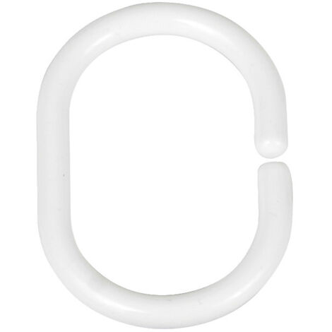 Wenko – Lot de 12 anneaux de douche blancs – Forme ovale pour installation facile – Dimensions 30 x 45 mm – Maintien sécurisé du rideau - 12-er