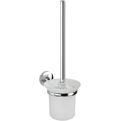 Wenko 22174100 Cuba Ensemble WC Acier Inoxydable/Verre Argent/Transparent 50 x 40 x 25 cm