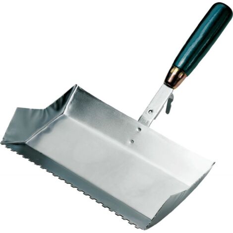 Pelle applicateur de mortier 75mm – Acier galvanisé – Poignée en bois de hêtre laqué – Pour adhésif béton de gaz – Jung Henkelmann