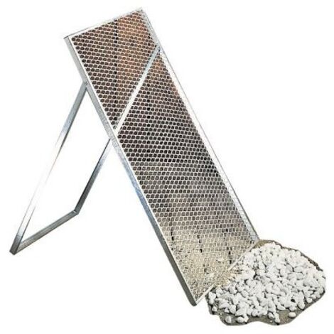 Tamis en métal déployé 1000 x 600 mm – Maille 17 x 40 mm – Galvanisé à chaud pour protection anti-corrosion – Pour tri des matériaux