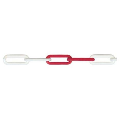 Chaine plastique 8mm Ro.25m (250x200) rouge/blanc (Par 25) (1/2)