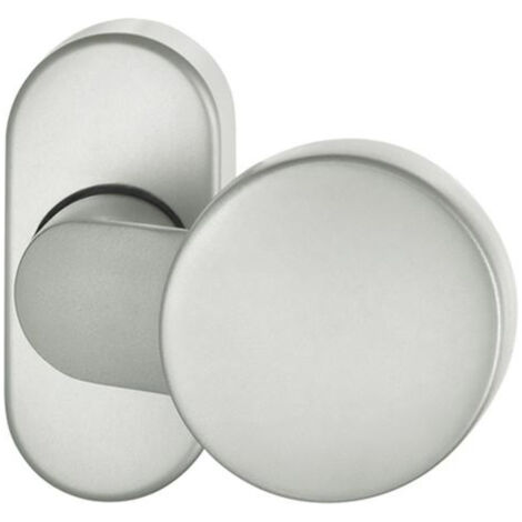 Bouton de porte FH, 07 0809, sur rosace ovale, aluminium F1 (1/3)