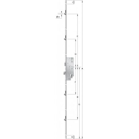 Serrure multipoint en applique 4 points – Côté d'ouverture gauche – Sens de pose standard – Axe 55mm – Norme A2P – Pour bois dur – KFV - 8772F