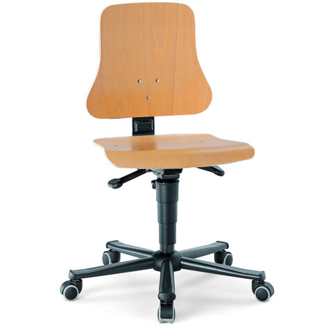 Chaise de travail Solitec 2 sur roulettes Bois 9208-3000 (1/5)