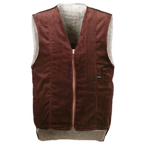 Gilet en velours ctel, fourrure tisse, taille 3XL, marron (1/2)